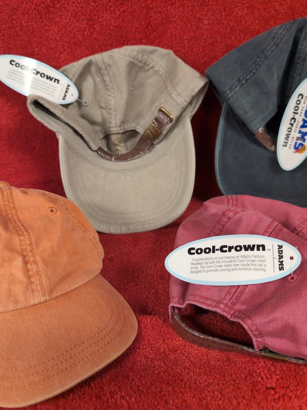 Adams Cool-Crown Casual Cotton Baseball Cap - Orange, Unisex